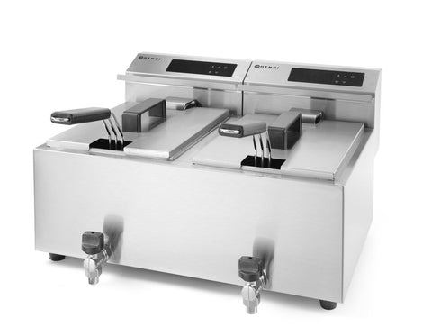 Friteuse Profi Line digital- mit Ablasshahn 2 x 8 l