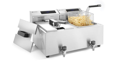 Friteuse Profi Line digital- mit Ablasshahn 2 x 8 l