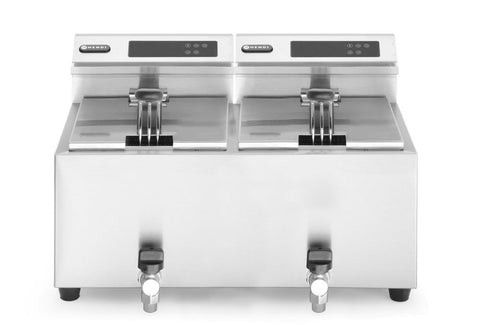 Friteuse Profi Line digital- mit Ablasshahn 2 x 8 l