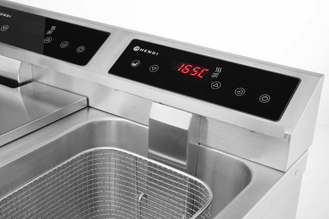 Induktionsfritteuse - mit Ablasshahn 2x8 l