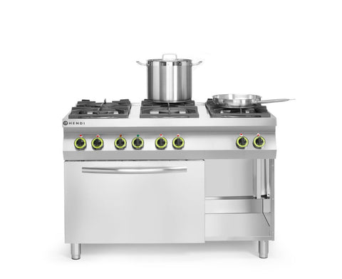 Gasherd Kitchen Line 6-flammig mit Ofen GN 1/1