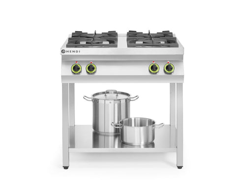 Gasherd Kitchen Line 4-flammig, offener Unterbau