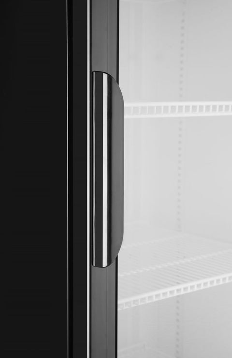 Eintüriger Kühlschrank mit hinterer Bar und hinterleuchteter Blende,