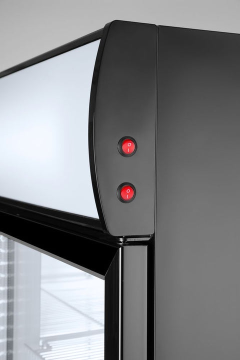 Rückwandkühlschrank mit hinterleuchteter Blende, zweitürig