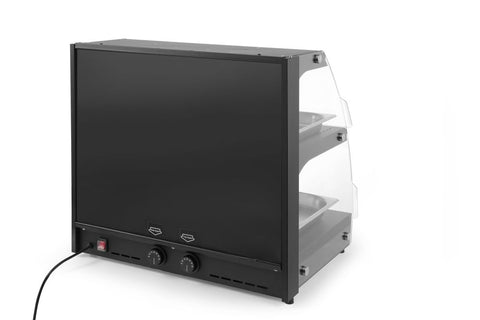 Warmhaltevitrine mit Quarzheizung, 2 Regalböden