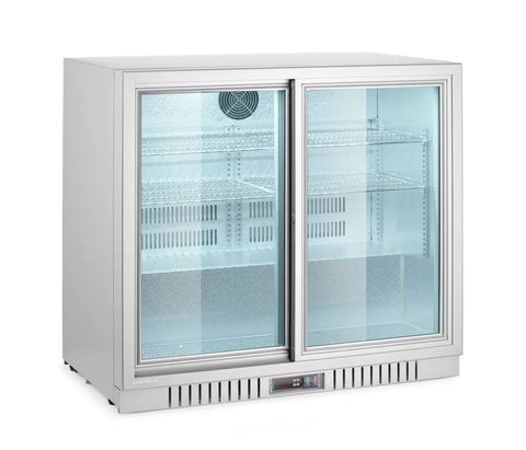 Kühlschrank mit 2 Schiebetüren, Arktic, 150L, Silber, 220-240V/160W, 900x520x(H)840mm
