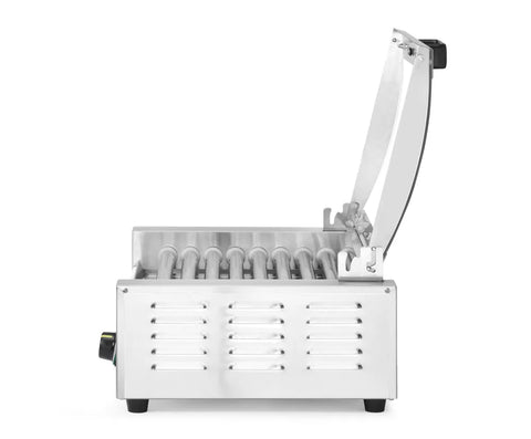 Rollengrill, 1-Zone mit Energiesparabdeckung, HENDI, 9 Rollen, 230V/790W, 566x450x(H)259mm