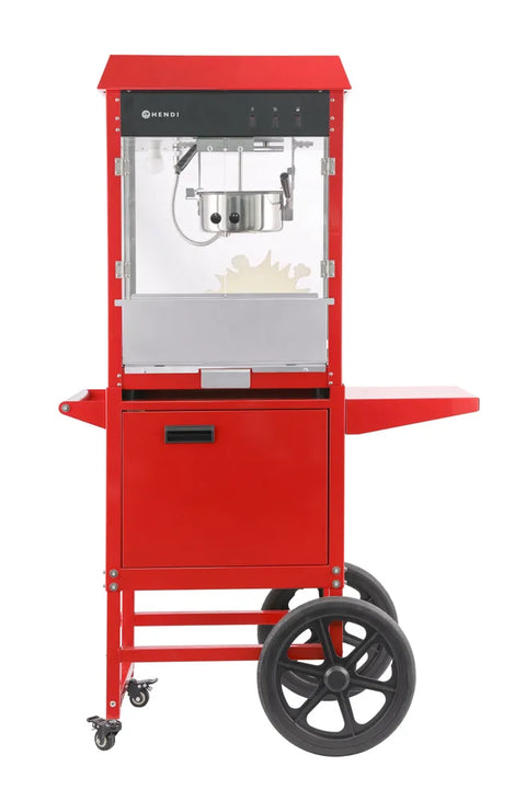 Popcorn-Maschine mit Fahrgestell, HENDI, Rot, 220-240V/1155W, 940x510x(H)1553mm