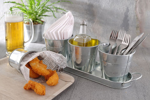 Tischeimerchen mit Untergestell, 3 Stk.