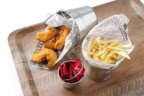 Serviertablett aus Melamin mit Holzoptik