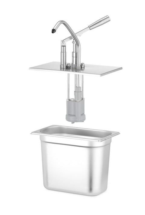 Deckel mit Spender für GN-Behälter, aus rostfreiem Stahl