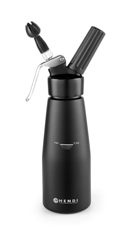 Sahnespender, schwarz, HENDI, Kitchen Line, 0,5L, Schwarz, ⌀80x(H)260mm