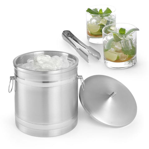 Eiskübel doppelwandig, BarUp, 5L, Silber, ⌀200x(H)230mm