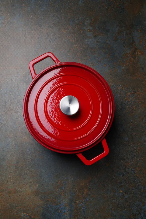 Emaillierter Gusseisentopf, HENDI, 3,7L, Rot, 317x240x(H)105mm