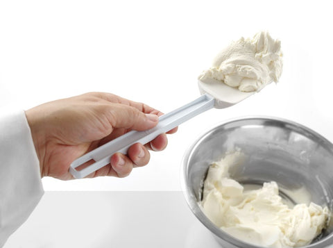 Schaberlöffel geformt, HENDI, Kitchen Line, Weiß, 254x57mm