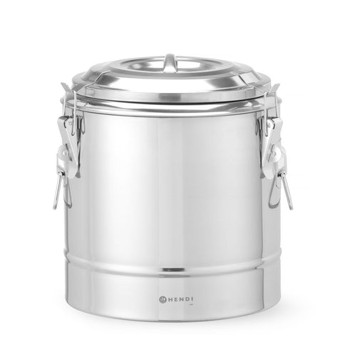 Isolierter tragbarer Behälter, HENDI, Kitchen Line, 11L, Silber, ⌀300x(H)345mm