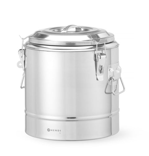 Isolierter tragbarer Behälter, HENDI, Kitchen Line, 11L, Silber, ⌀300x(H)345mm