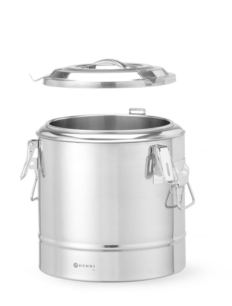Isolierter tragbarer Behälter, HENDI, Kitchen Line, 11L, Silber, ⌀300x(H)345mm