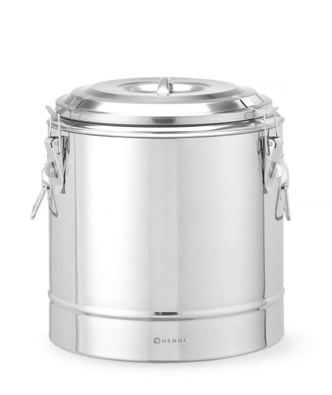 Isolierter tragbarer Behälter, HENDI, Kitchen Line, 19L, Silber, ⌀350x(H)400mm