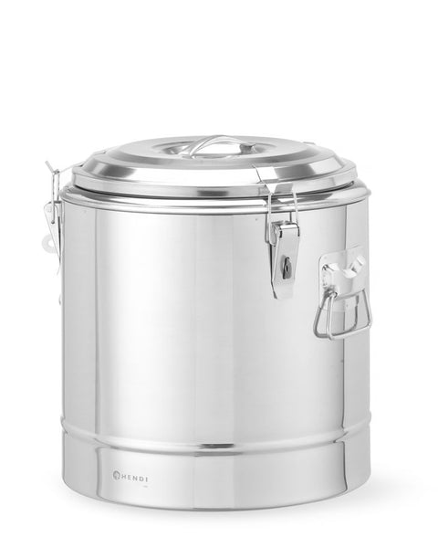 Isolierter tragbarer Behälter, HENDI, Kitchen Line, 19L, Silber, ⌀350x(H)400mm