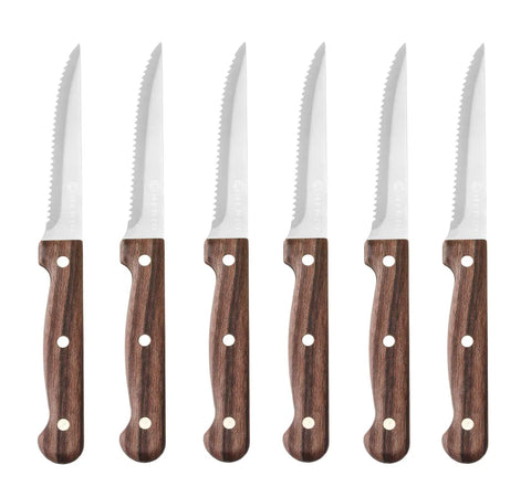 Steakmesser – 6 Stück, HENDI, Profi Line, Braun, 6 Stk., (L)210mm