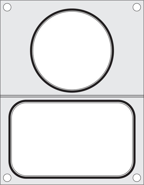 Matrize für Versiegelungsmaschine, HENDI, zwei Behälter (1x 178x113 mm, 1x ø115 mm)
