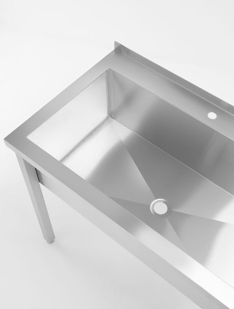 Tisch mit Einzelwaschwanne, ohne Spritzschutz – verschraubt, Tiefe 600 mm, HENDI, Budget Line, 800x600x(H)850mm