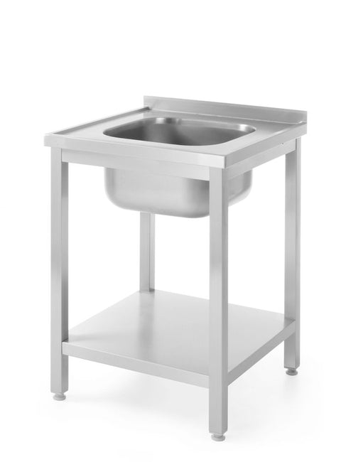 Waschtisch mit Ablage – verschraubt, Tiefe 600 mm