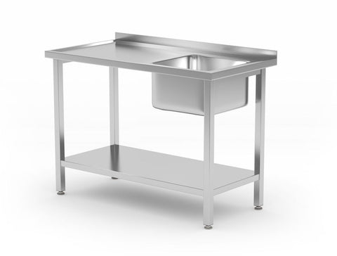 Spültisch mit Ablage, verschraubt