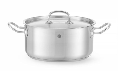 Topf niedrig - mit Deckel, HENDI, Kitchen Line, 4,9L, ⌀240x(H)110mm