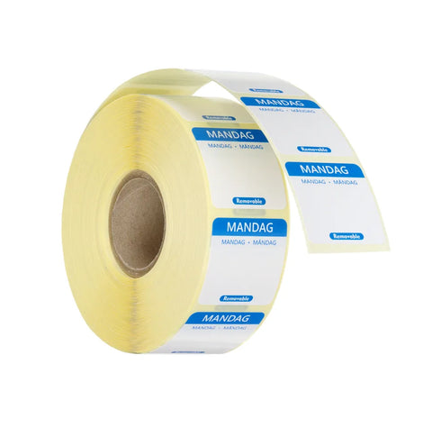 Täglich anwendbare Lebensmittelsicherheitsetiketten, für den Mehrfachgebrauch, leicht zu entfernen , HENDI, Montag, Blau, 1000 Stk., 25x25mm