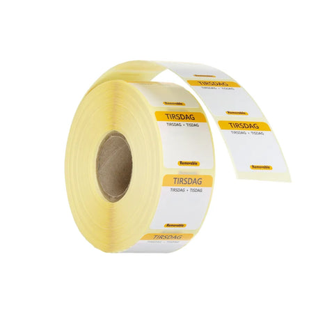 Täglich anwendbare Lebensmittelsicherheitsetiketten, für den Mehrfachgebrauch, leicht zu entfernen , HENDI, Dienstag, Gelb, 1000 Stk., 25x25mm