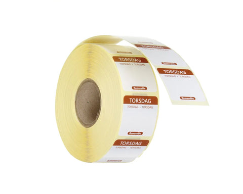 Täglich anwendbare Lebensmittelsicherheitsetiketten, für den Mehrfachgebrauch, leicht zu entfernen , HENDI, Donnerstag, Braun, 1000 Stk., 25x25mm