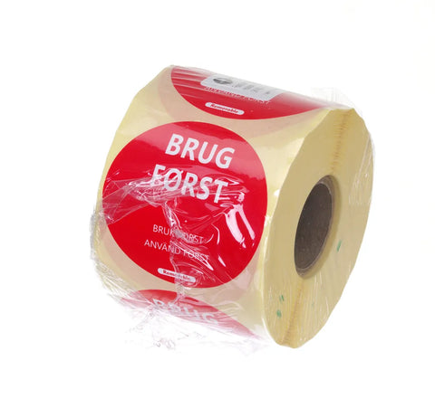 Lebensmittelsicherheit-Aufkleber, mehrfach verwendbar, leicht entfernbar, „USE FIRST“ (Zuerst verwenden), HENDI, Rot, 500 Stk., ⌀50mm