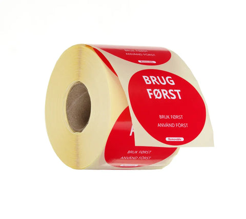 Lebensmittelsicherheit-Aufkleber, mehrfach verwendbar, leicht entfernbar, „USE FIRST“ (Zuerst verwenden), HENDI, Rot, 500 Stk., ⌀50mm