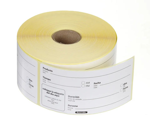 Lebensmittelrotations-Etiketten, mehrfach verwendbar, leicht entfernbar, HENDI, Weiß, 500 Stk., 100x50mm