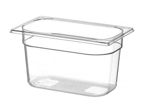 Gastronorm-Behälter 1/4, HENDI, Profi Line, GN 1/4, 5,5L, Transparent, 265x162x(H)200mm