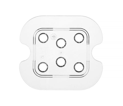 Perforiertes Abtropfgitter für Gastronorm-Behälter aus Polycarbonat, HENDI, Profi Line, GN 1/6, Transparent, 118x106mm