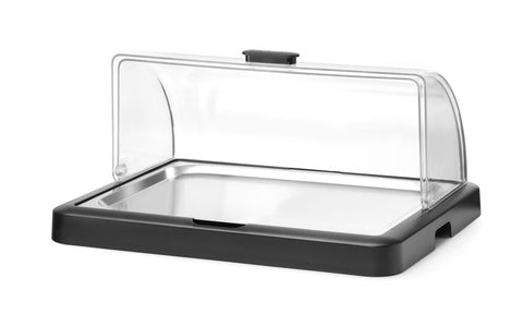 Rolltop Kühldisplay Duo UNIQ, HENDI, designed by Robert Bronwasser, Einzel, Schwarz, 460x355x(H)220mm, Rechteckig