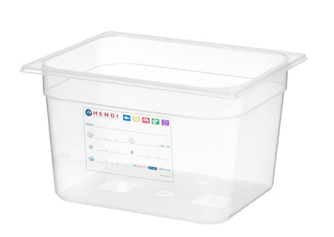 Gastronorm-Behälter 1/2, HENDI, GN 1/2, 12,5L, Transparent, 325x265x(H)200mm