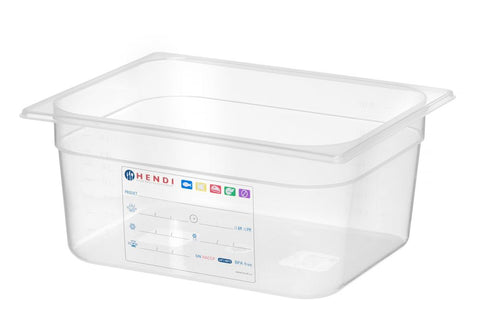 Gastronorm-Behälter 1/2, HENDI, GN 1/2, 9,5L, Transparent, 325x265x(H)150mm