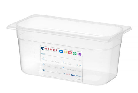 Gastronorm-Behälter 1/3, HENDI, GN 1/3, 5,7L, Transparent, 325x176x(H)150mm
