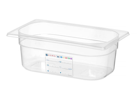 Gastronorm-Behälter 1/4, HENDI, GN 1/4, 2,8L, Transparent, 265x162x(H)100mm