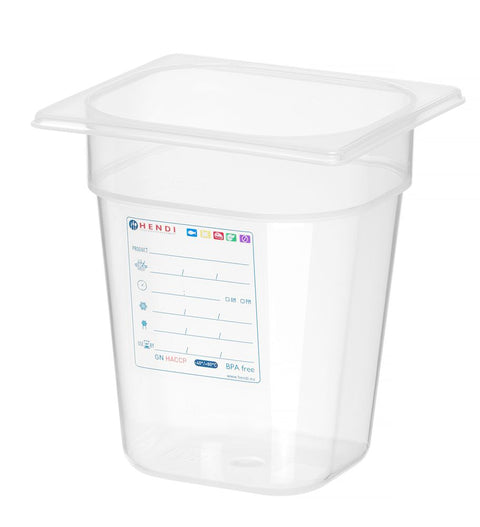 Gastronorm-Behälter 1/6, HENDI, GN 1/6, 3,4L, Transparent, 176x162x(H)200mm