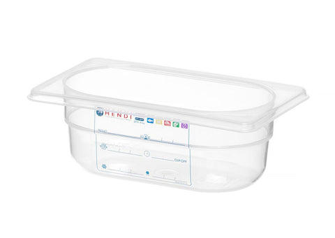 Gastronorm-Behälter 1/9, HENDI, GN 1/9, 0,6L, Transparent, 176x108x(H)65mm