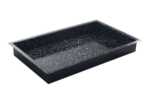 Gastronorm-Behälter, emailliert, HENDI, GN 2/1, Schwarz, 530x650x(H)20mm, Rechteckig