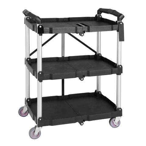 Vogue 3-Laags Opvouwbare Trolley schwarz Klein